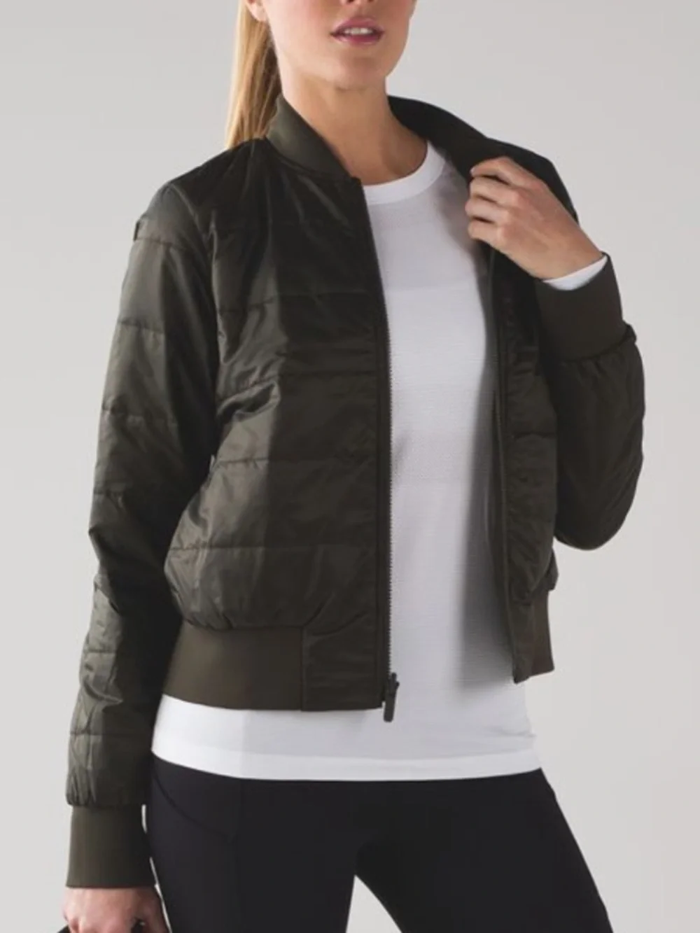 Lululemon Non-stop Olive Green Reversible Bomber Jacket 4